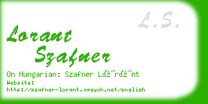 lorant szafner business card